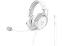 auriculares gaming - isy igh 2000-wt compatible con multiplataformas con cable microfono desmontable blanco