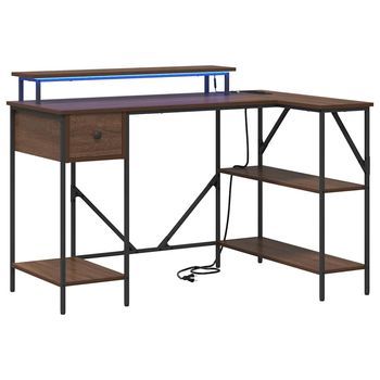 Escritorio | Mesa De Trabajo Roble Marrón 120 X 79 X 86,5 Cm Madera De Ingeniería