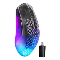 raton steelseries aerox 3 wireless gen 2 rf bluetooth 26000 dpi negro transparente