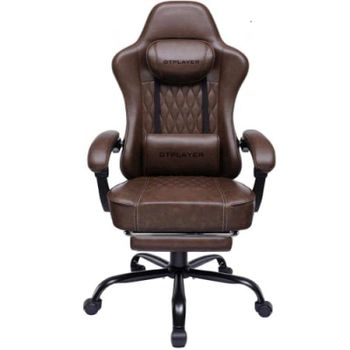 Silla Gaming GTPLAYER Ajustable Reposapiés Soporte Lumbar 150 kg Marrón Retro