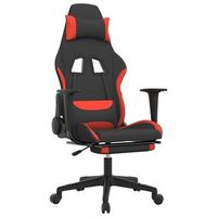 silla gaming con reposapies tela negro y rojo vidaxl