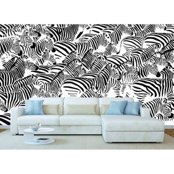 Fotomural Vinilo Cebras En Manada 400 X 300 Cm