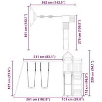 juego de columpios de madera exterior hecho de madera maciza adecuado para uso exterior