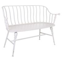 banco de metal blanco 128x53x86