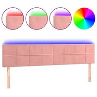 cabecero con led de terciopelo rosa 200x5x7888 cm