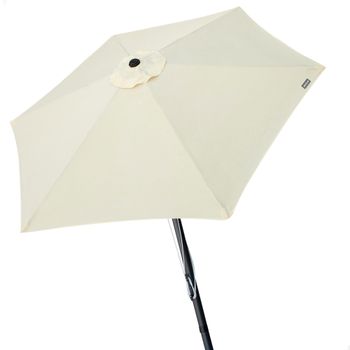 Sombrilla para Jardín Hexagonal Doble Polea, 300x300x250 Cm, Crema