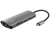 adaptador usb - trust 23775 dalyx 7-in-1 usb-c multiport 7 puertos plata