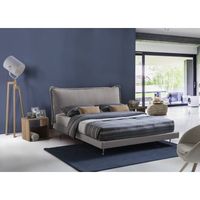 talamo italia cama doble teresa made in italy cama con tapizado y cabecero de tela apertura frontal apta para colchon 160x190 cm gris