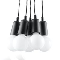 lampara colgante tina negro 5 luces
