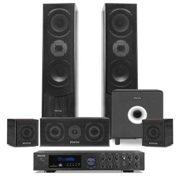 Sistema sonido envolvente Fenton 5.1 300W RMS Bluetooth USB Karaoke
