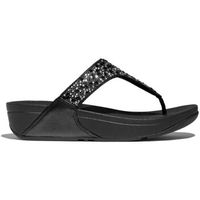 fitflop chanclas chancla lulu crystal-mix toe post negra para mujer