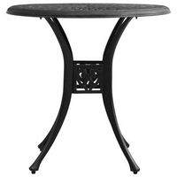 mesa de jardin  mesa de exterior negro aluminio fundido 78x78x72 cm