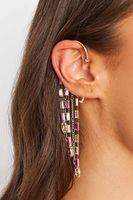 pendientes trepadores dorados y rosas