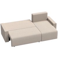 homcom sofa esquinero con cama y chaise longue reversible sofa 3 plazas en l efecto ante beige