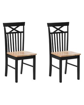 Conjunto de 2 sillas de comedor  madera negro