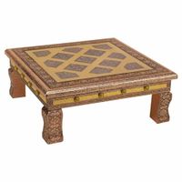 mesa auxiliar de metal repujado