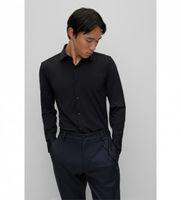 hugo para hombre 50481195 camisa kenno negro 43 casual poliamida manga larga