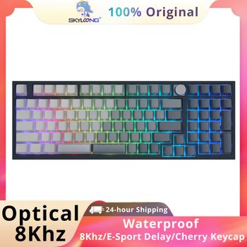 Teclado Óptico SKYLOONG de 8khz, USB-C0, Mecánico, con Cable, Retroiluminación RGB, GK75/GK87/GK980/GK104, Baja Latencia, para Gamers, para PC