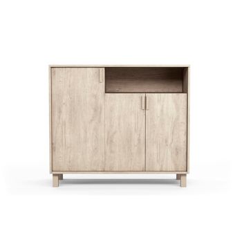 Zapatero melamina roble claro 88x100x37 cm