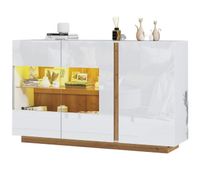 aparador blanco brillo con cristal 3 puertas e iluminacion led 13838905cm