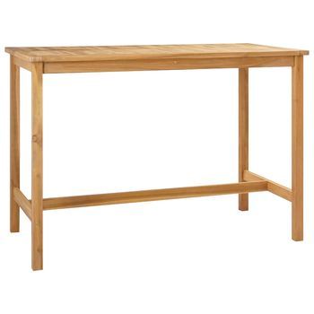 Mesa De Jardín | Mesa De Bar Natural 150 X 75 X 105 Cm Madera De Teca Maciza
