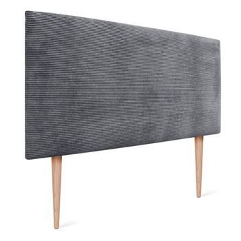 Dhome Cabecero De Pana Liso 95x115 Con Patas Camas 80/90 - Gris Oscuro