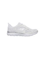 zapatillas skechers summits-suited mujer white  mesh silver trim
