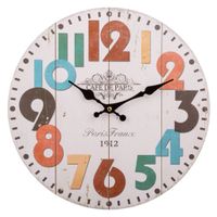 wonderlust deco - reloj de pared de madera blanco d34x2 cm blanco d34x2h cm