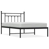 cama individual  estructura cama sin colchon con cabecero metal negro 100x200 cm cfw22427