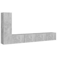 set muebles de salon tv 3 pzas madera ingenieria gris hormigon vidaxl