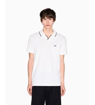 A|X Armani Exchange para hombre. XM002401AF10366U0009 Polo Breath blanco (XL), Casual, Algodón, Manga corta
