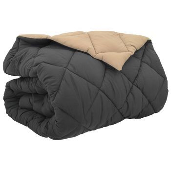 Edredón De Invierno 200 X 220 Cm 450 Gsm Gris Antracita Y Topo Vidaxl
