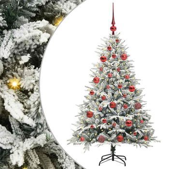 Árbol De Navidad Artificial Pre-iluminado Con Juego De Bolas Vidaxl