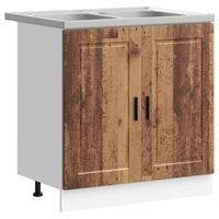 mueble bajo para fregadero con puerta porto 2 piezas marron