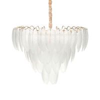 lampara de arana colgante glamurosa fabricada en vidrio metal y laton transparente  60 cm mahaica