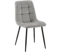 silla de comedor tilde terciopelo gris 55x45x84 cm