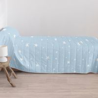 little star blue colcha