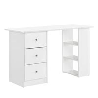 escritorio lemberg con 3 cajones 3 estantes 120x50x72 cm - blanco encasa