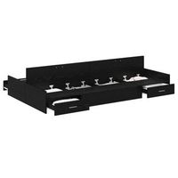 cama con almacenamiento con cajon roble negro 120 x 190 cm vidaxl