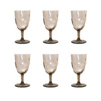 copas de vino marrones en acrilico - lote de 6