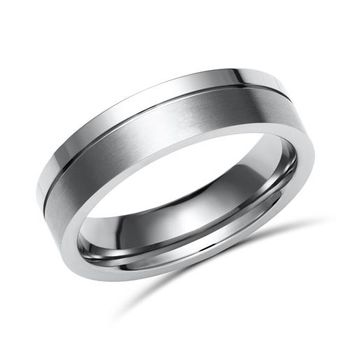 Anillo de titanio parcialmente pulido de 6 mm de ancho