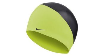 Nike swim gorro de natacion de silicona con eslogan amarillo   negro