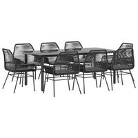 set de comedor jardin 9 piezas cojines ratan polivinilico negro vidaxl