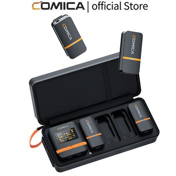 COMICA Vimo Q Micrófono de Solapa Inalámbrico de 4 Canales para Cámara, iPhone, Android, Micrófono con Clip para Vlog, Transmisión en Vivo, Entrevistas