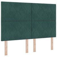 cabecero led verde oscuro 144 cm terciopelo vidaxl