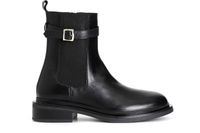 botin mujer piel con elastico y hebilla black