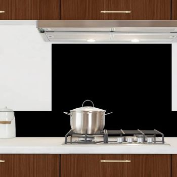 Frente de cocina en aluminio - 300 x 20 cm - negro