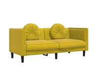 vidaxl sofa con cojines 2 plazas terciopelo amarillo