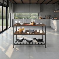 estanteria cocina estilo industrial 120x60x905 cm madera oscura