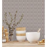 papel pintado vinilico lavable ligeramente metalizado con textura en relieve - claxton tiles 680969 de gaulan - rollo de 10 m x 106 m